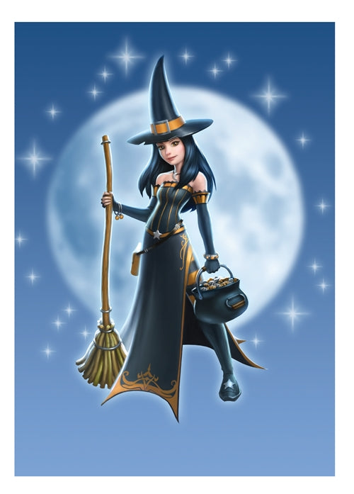 Witch Girl Greeting Card by James Ryman (Blank Inside)