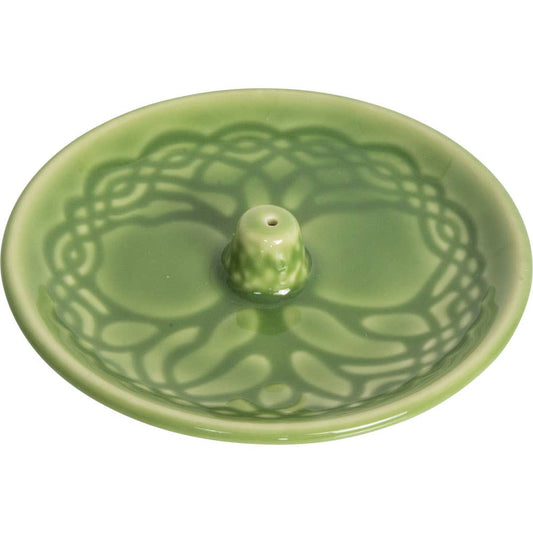 Green Tree of Life Ceramic Incense Holder