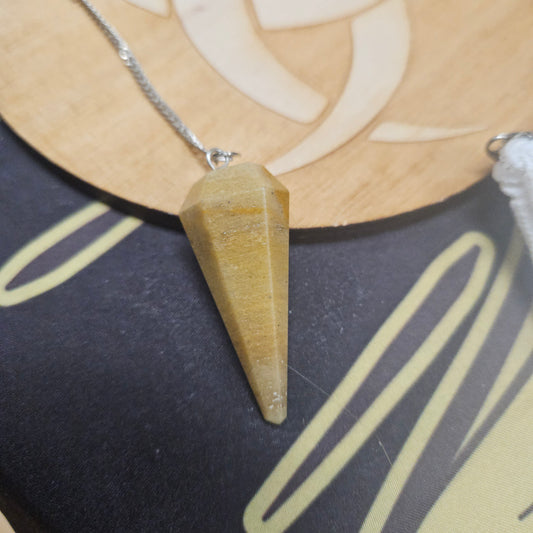 Six Sided Gemstone Pendulums - Yellow Jasper
