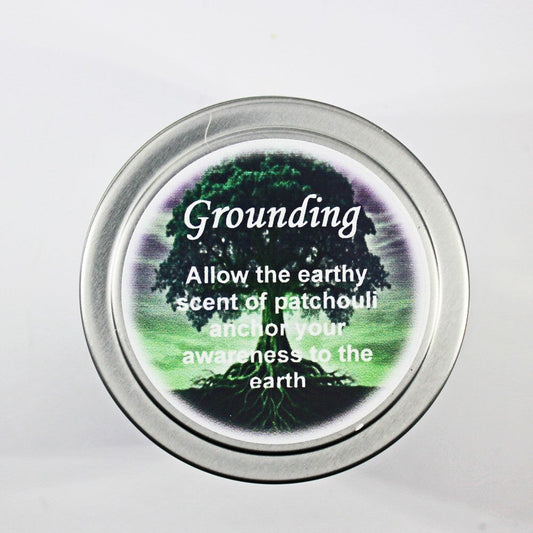 Magical Crystal and Herb Candle Tin - Grounding