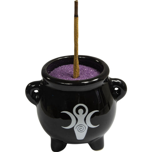 Ceramic Mini Cauldron - Triple Moon Goddess