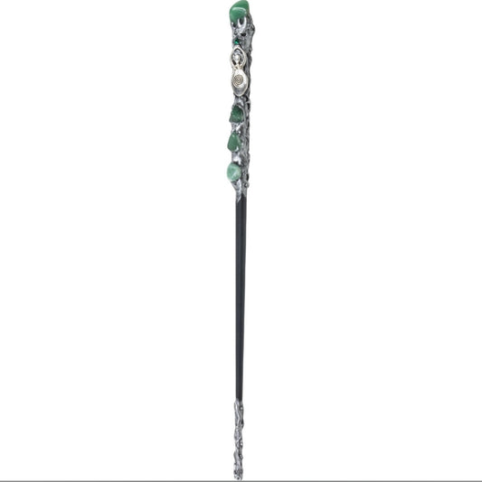 Magik Wand - Green Aventurine w/ Silver Goddess