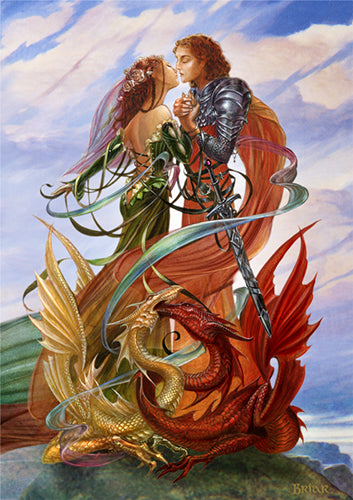 Dragon Handfasting Greeting Card by Brair (Blank Inside)