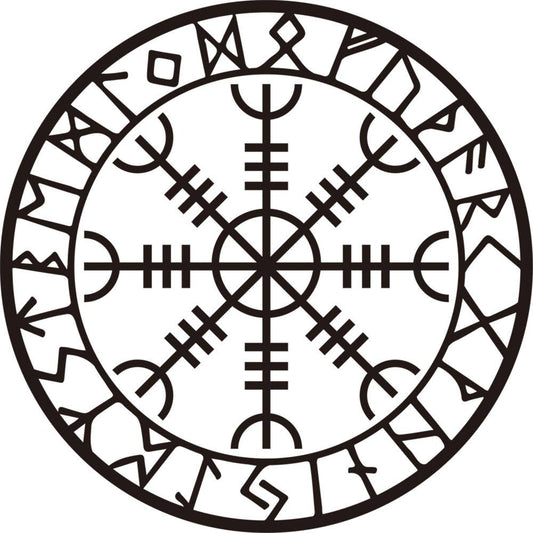 Wall Decal - Helm of Awe w/ Runes 22"