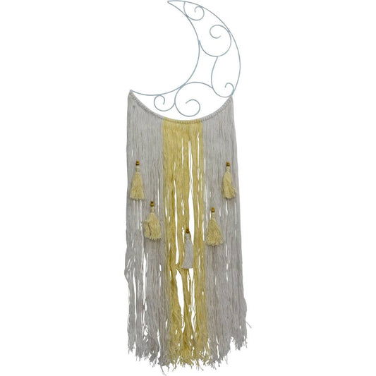 Wall Hanging w/ Fringe - Crescent Moon White