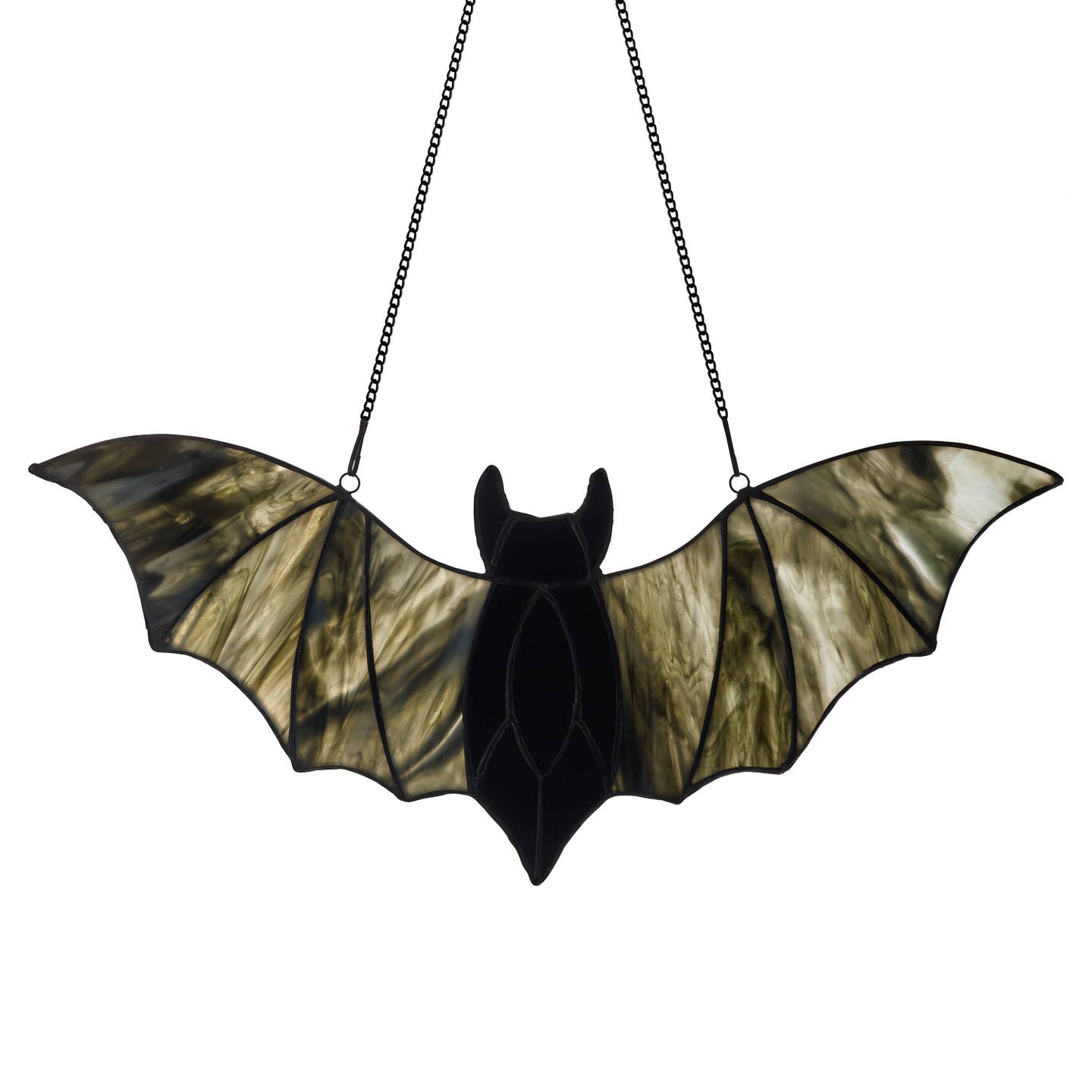 Bat Stained Glass Window Panel 16"