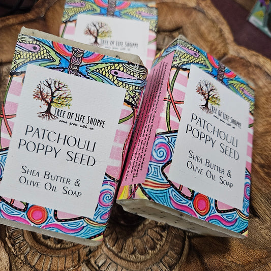 Patchouli Poppy Seed - Shea Butter & Olive Oil Soap