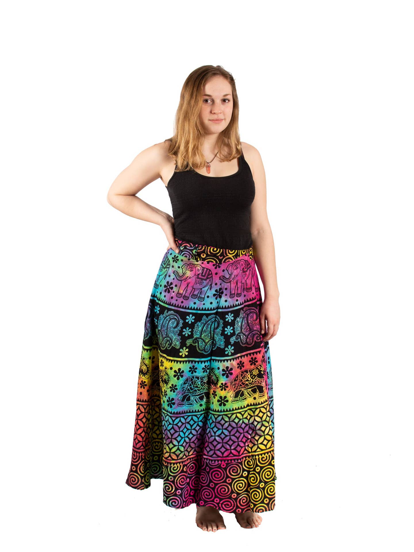 Cotton Wrap Skirt-34" Tie Dye