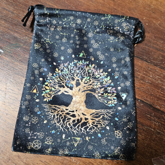 Velvet Tarot / Oracle Deck Bag - Tree of Life Brown 5x7