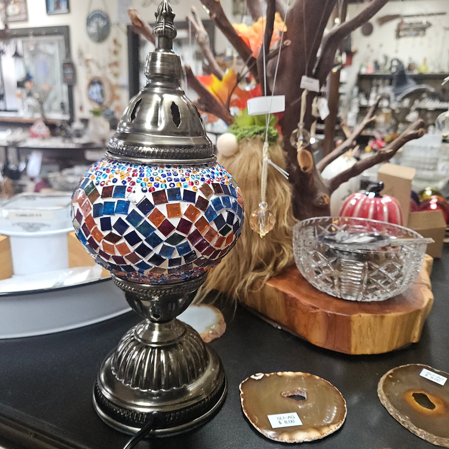 Turkish Style Mosaic Desk Lamp Colorful Waves