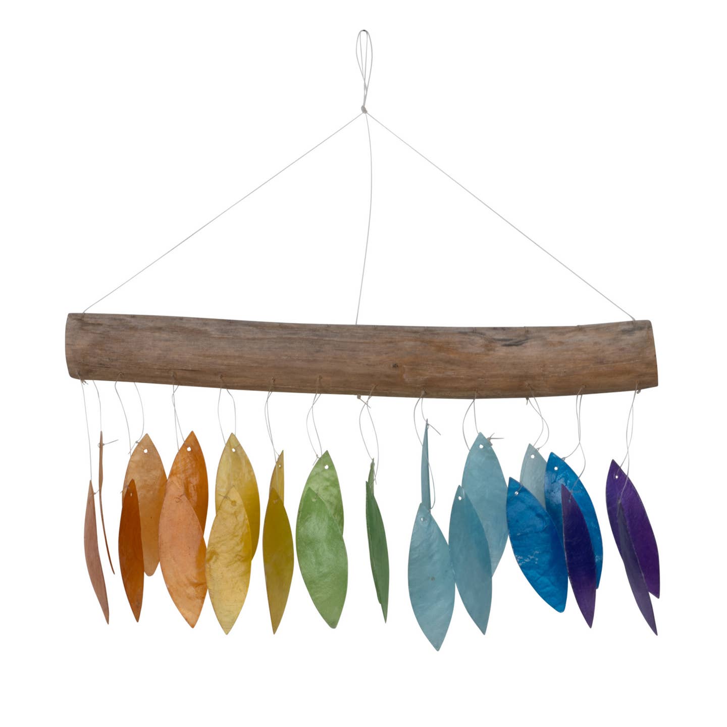 Pointed Rainbow Capiz Shell Chime