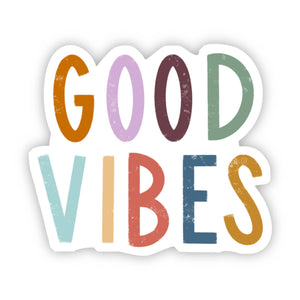 Good Vibes Multicolor Lettering Sticker