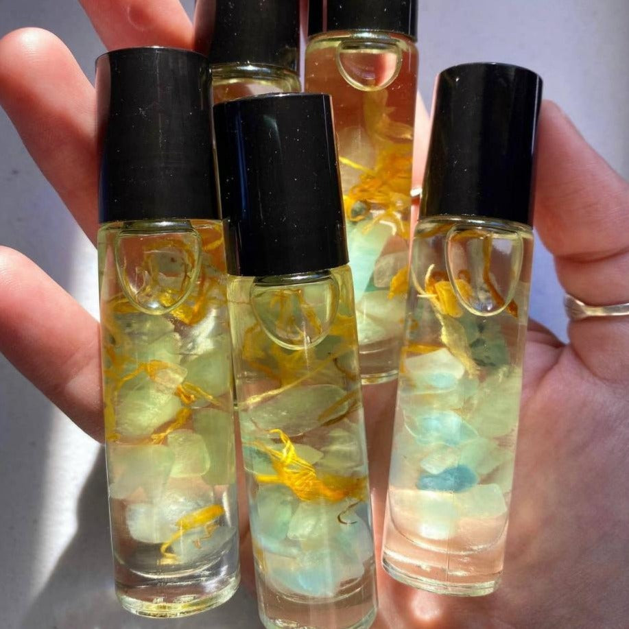 Aquamarine Crystal Perfume Roller