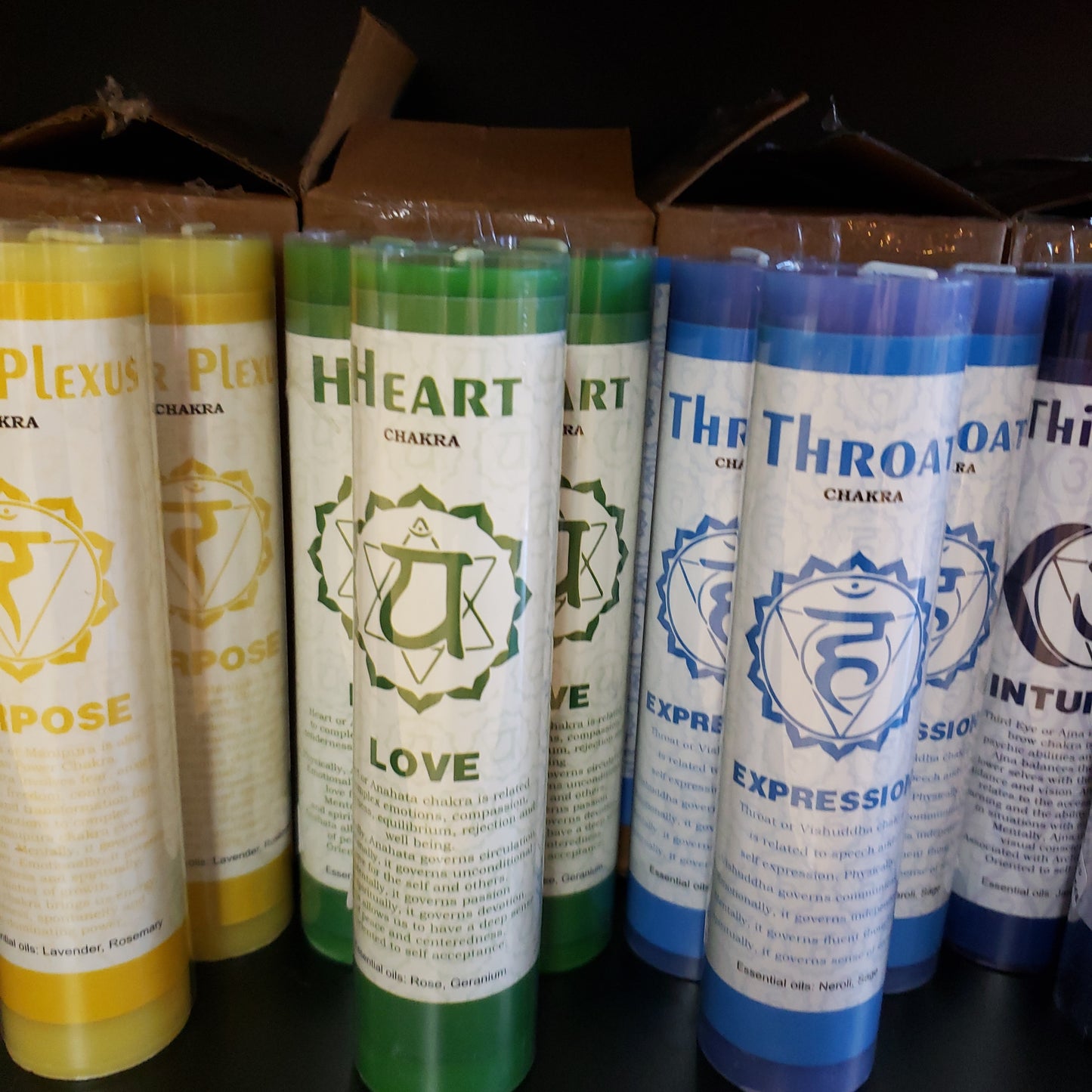 Chakra Scented Pillar Candles- Heart 7" - Tree Of Life Shoppe