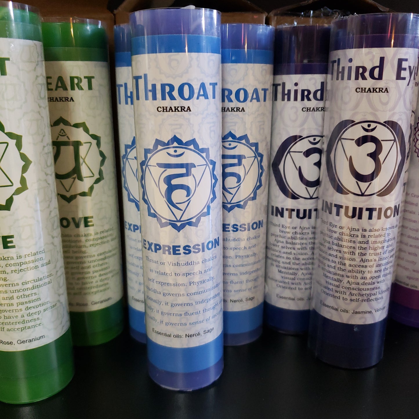 Chakra Scented Pillar Candles- Throat 7" - Tree Of Life Shoppe