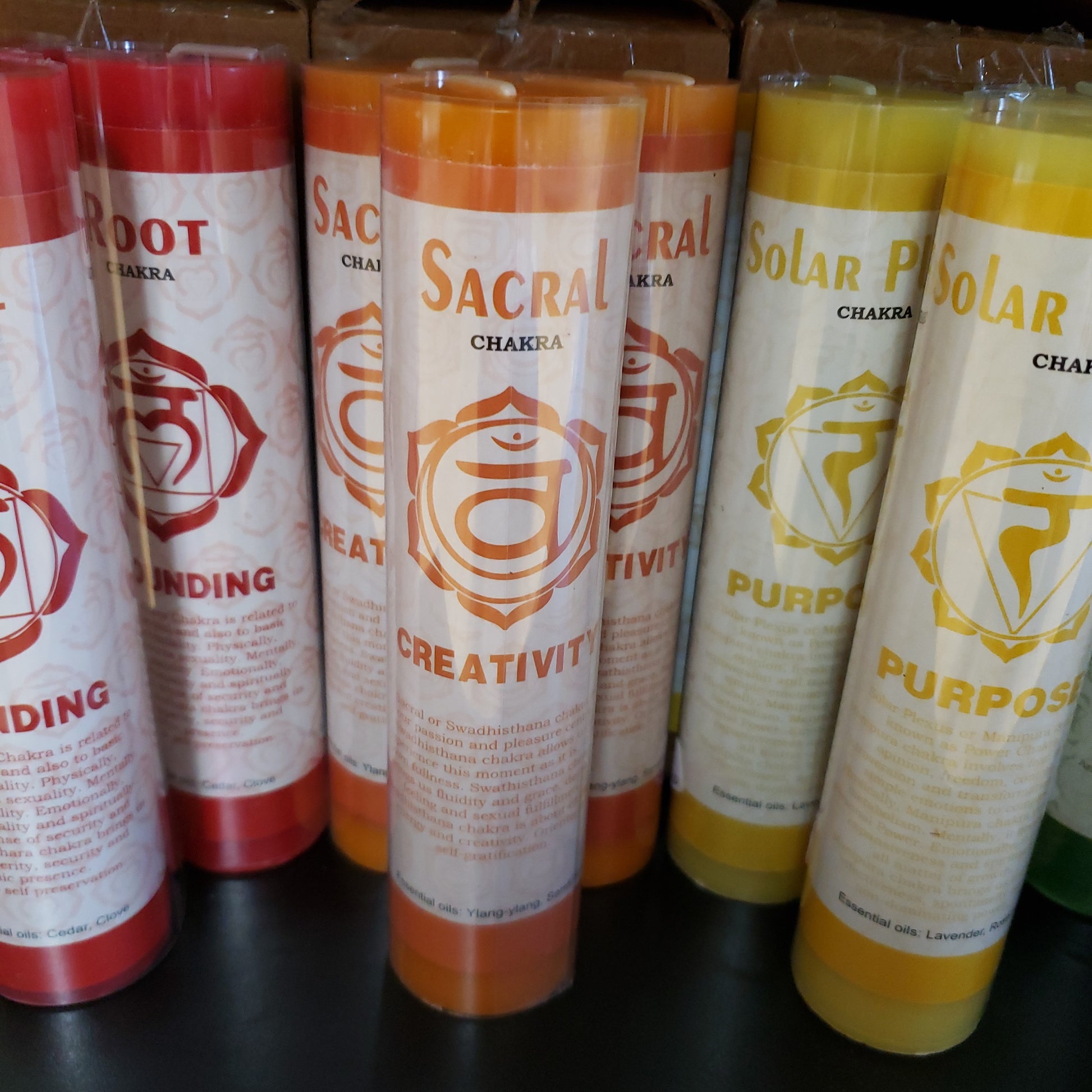 Chakra Scented Pillar Candles- Sacral 7" - Tree Of Life Shoppe