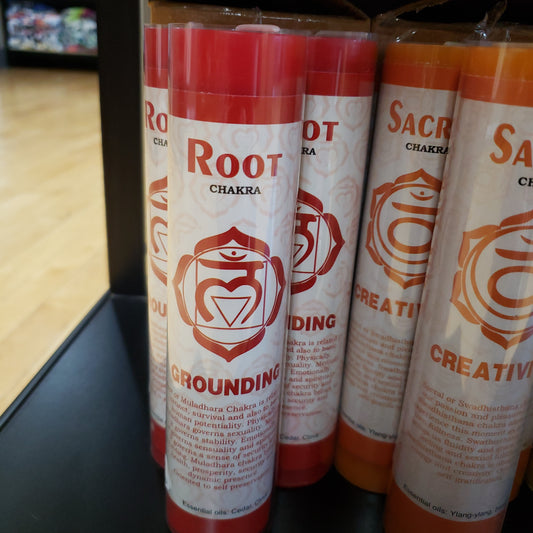 Chakra Scented Pillar Candles- Root 7" - Tree Of Life Shoppe