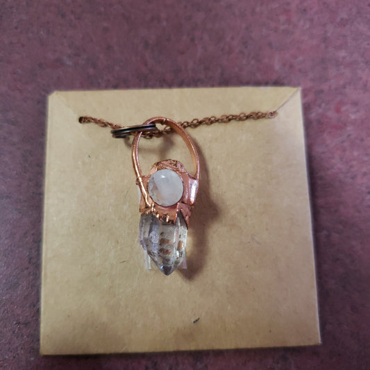 Copper Quartz Point and Gemstone Necklace - Tree Of Life Shoppe