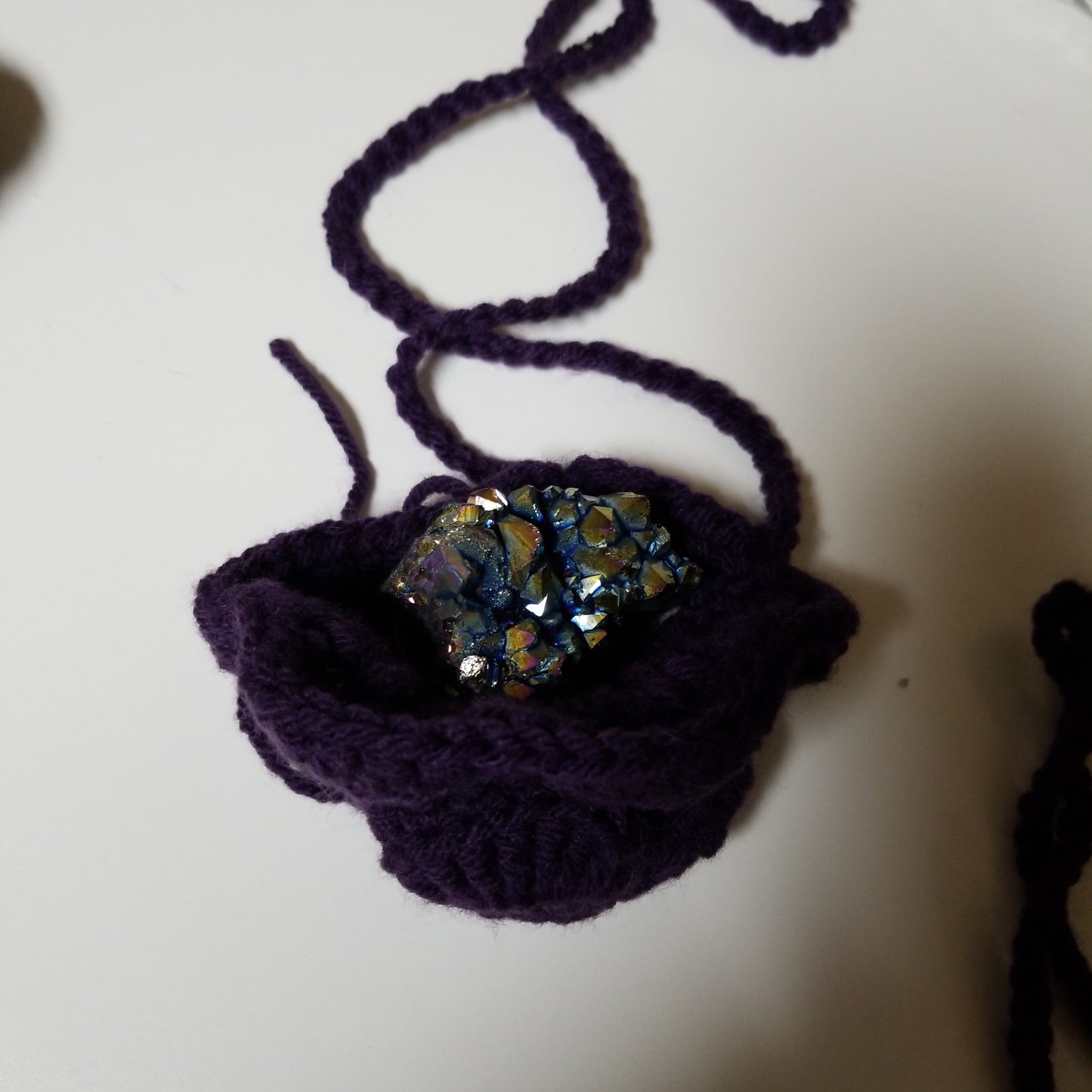 Purple Crochet Crystal Pouches - Tree Of Life Shoppe
