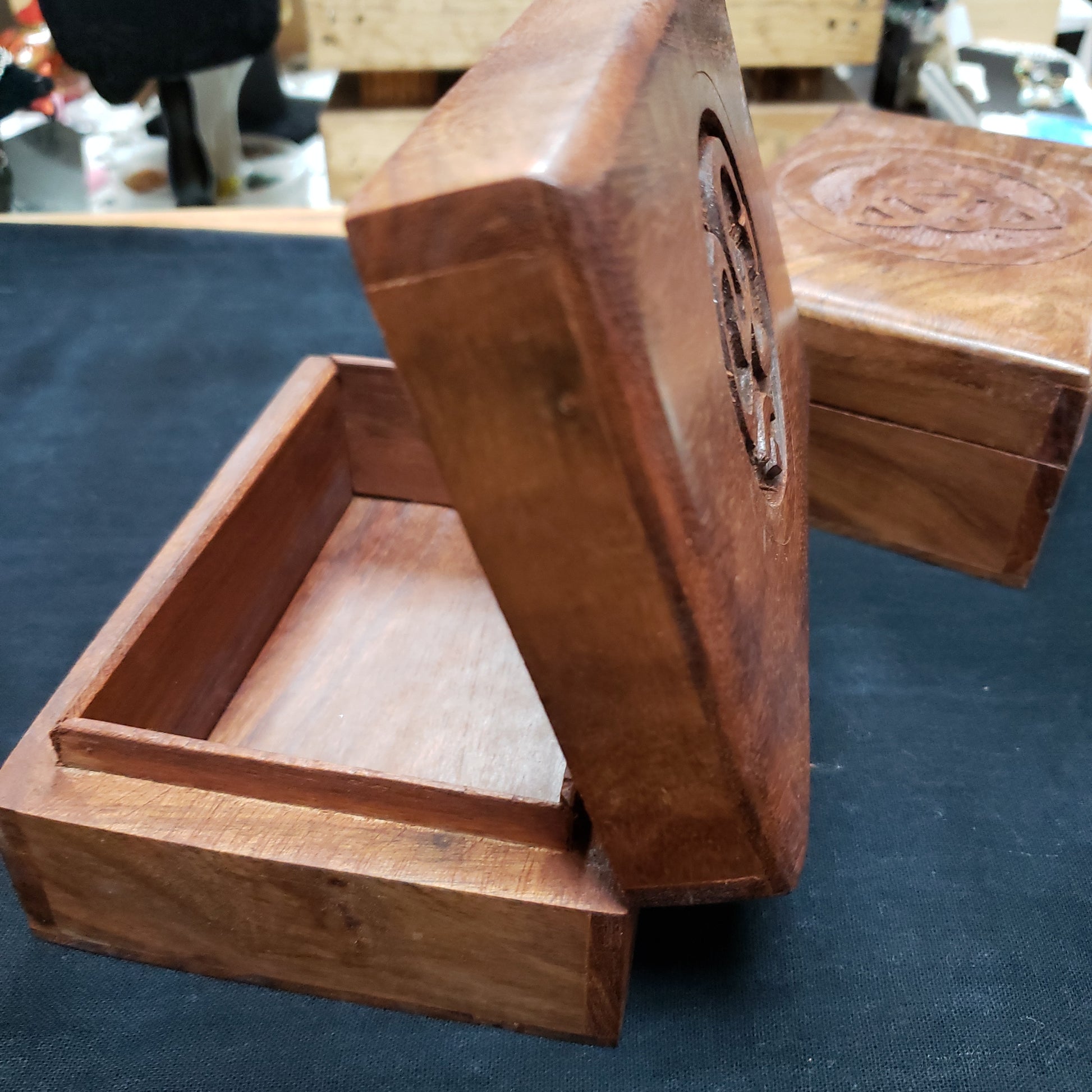 Wooden Carved OM Box