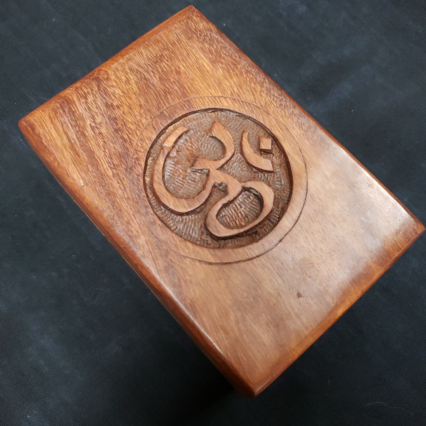 Wooden Carved OM Box - Tree Of Life Shoppe