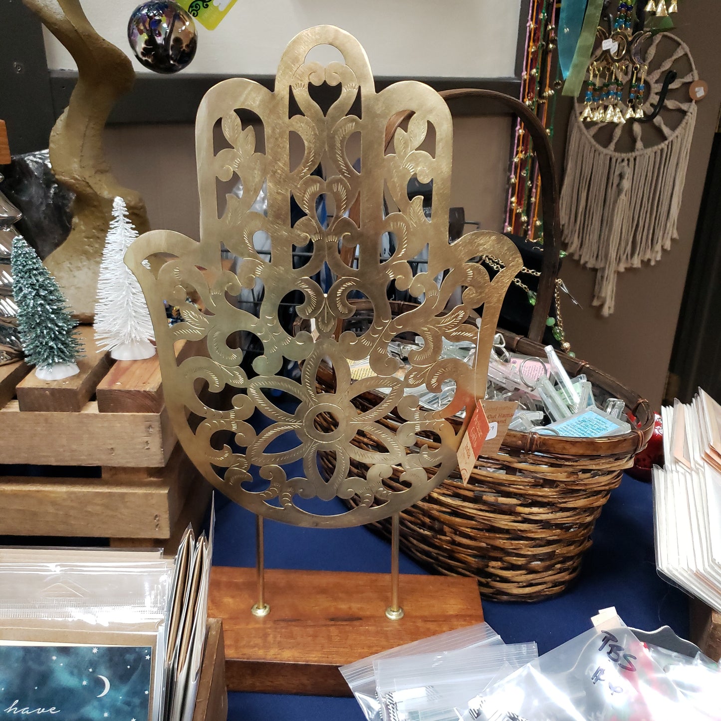 Antique Brass Cutout Hamsa Hand Decor - Tree Of Life Shoppe