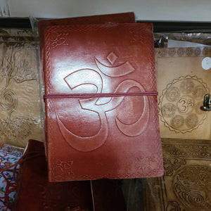 OM Embossed Leather Journal w/ cord
