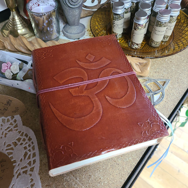 OM Embossed Leather Journal w/ cord