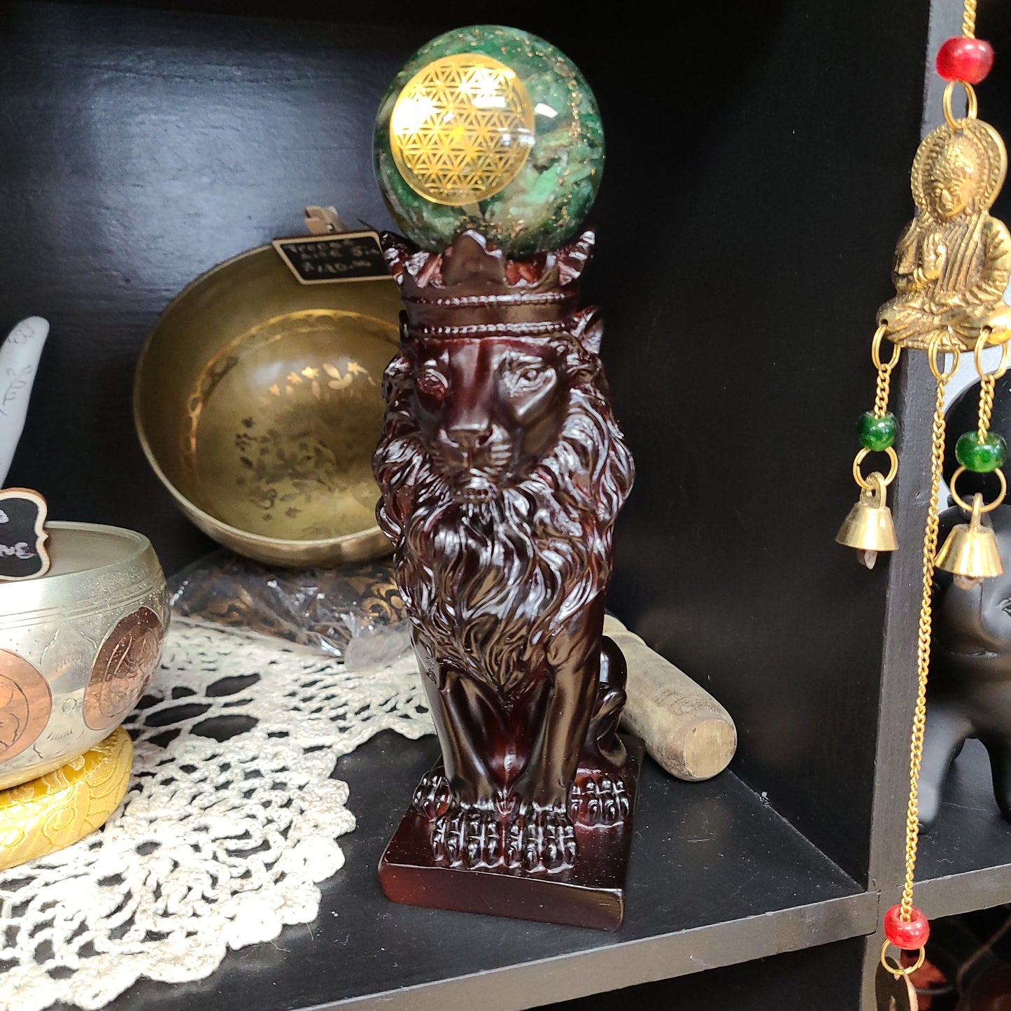 Crowned Lion Sphere Stands - Various Sizes 6.5 & 9"