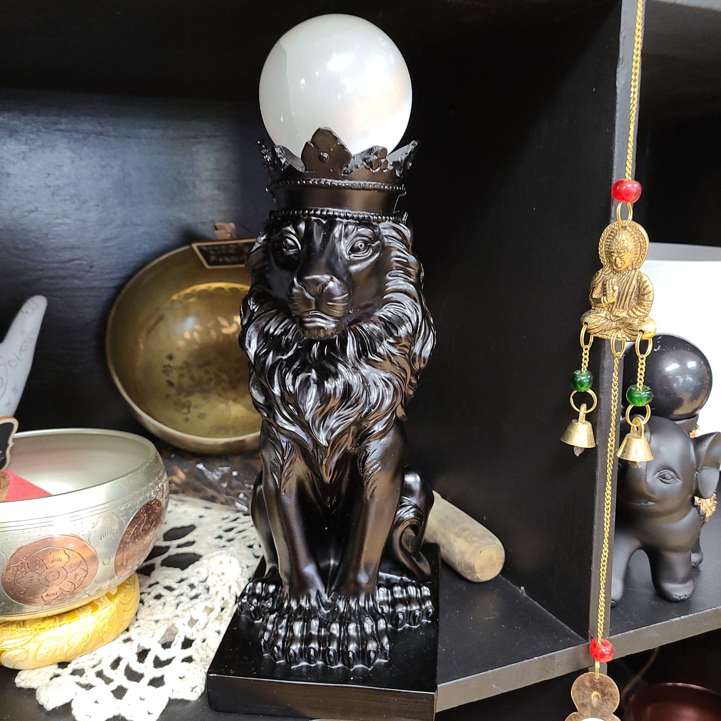 Crowned Lion Sphere Stands - Various Sizes 6.5 & 9"