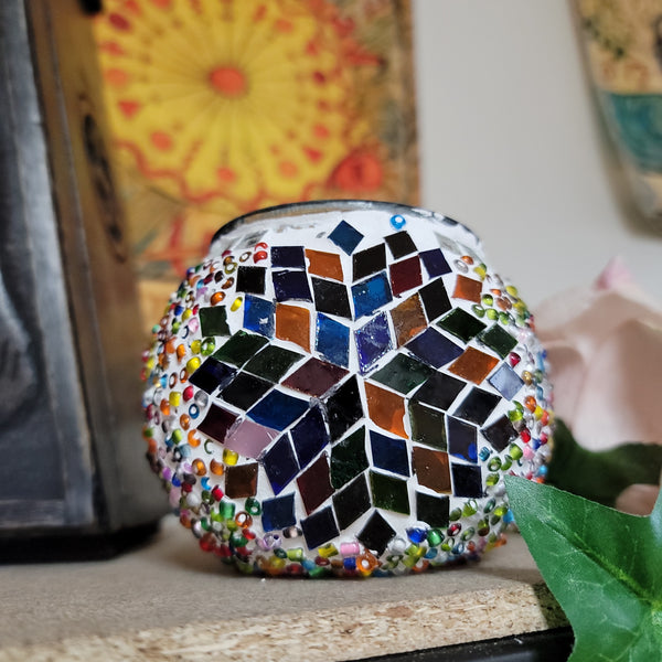 Handmade Turkish Mosaic Votive Globes