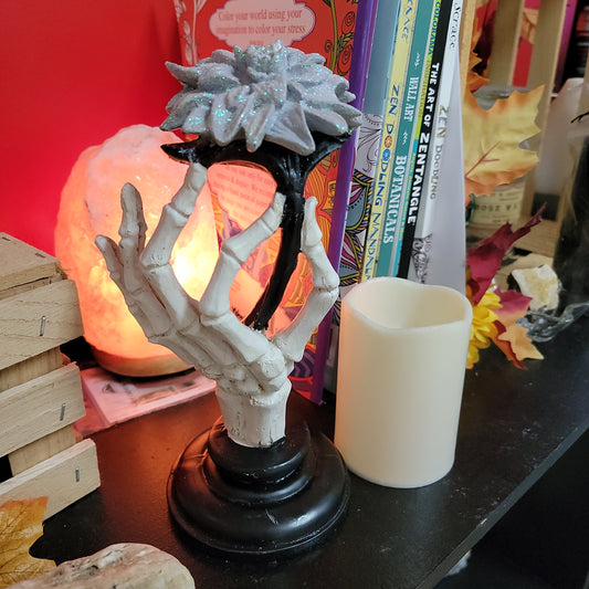 Skelton Hand and Flower Statue