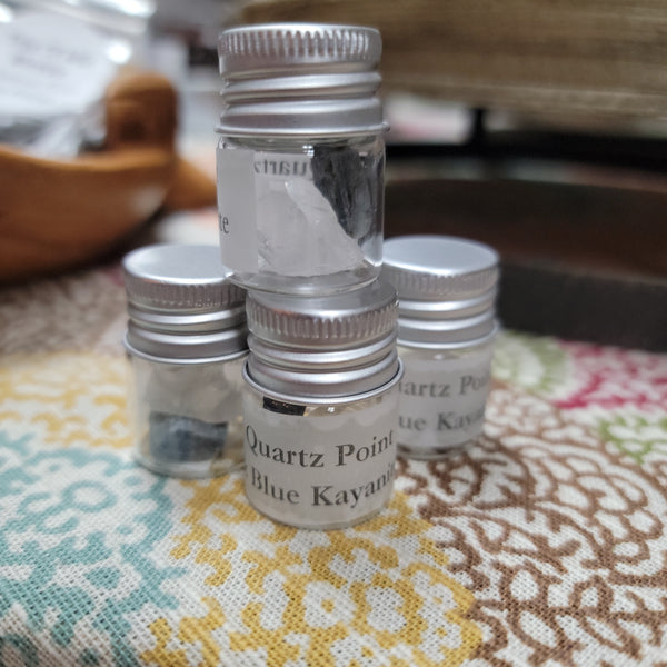Quartz Point and Blue Kayanite -  Bottle