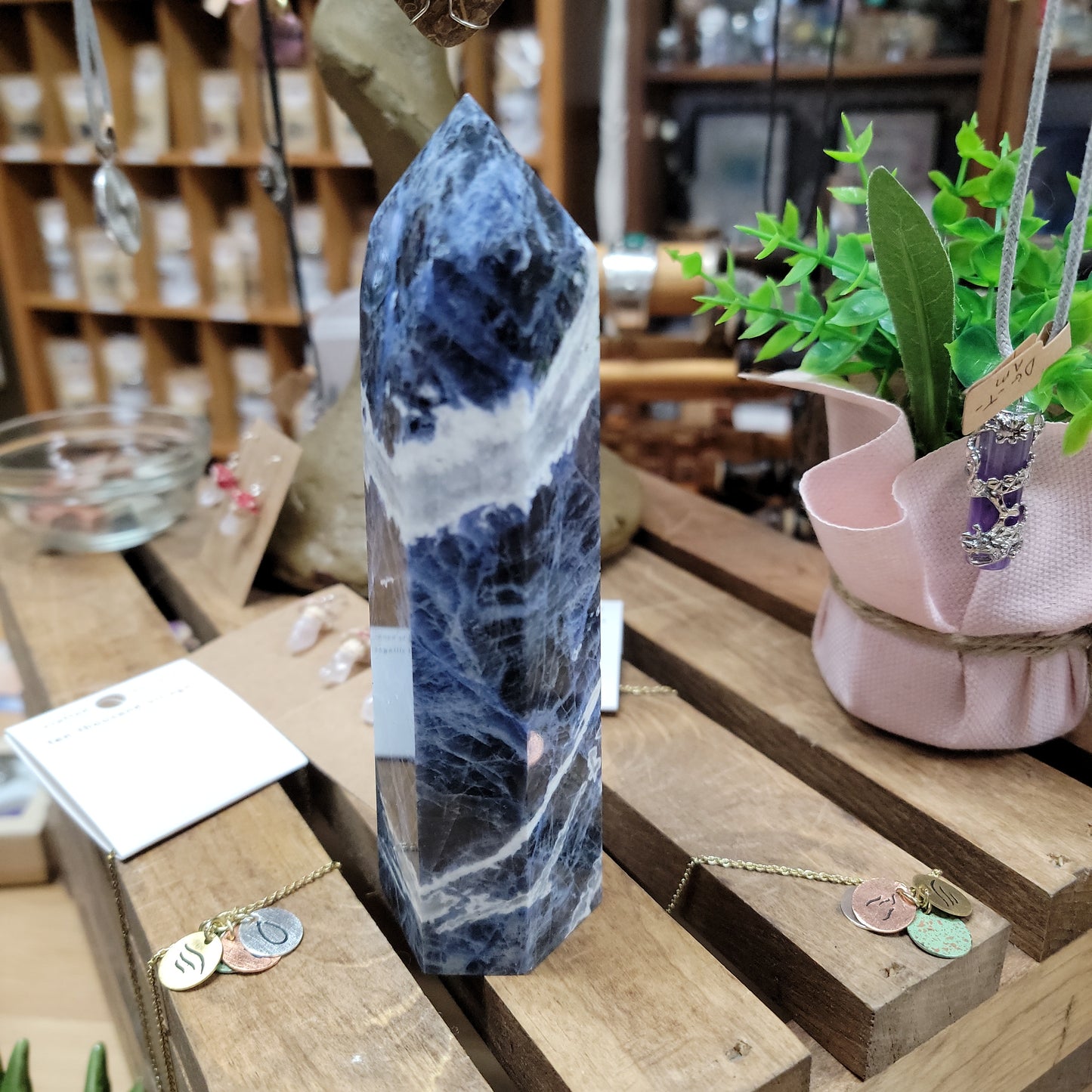 Sodalite Tower, Large, 6 inches