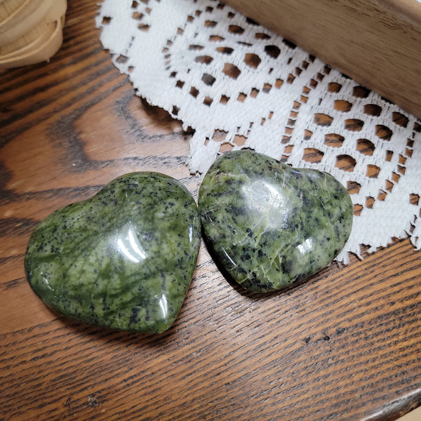 Tremolite Carved Puffy Hearts