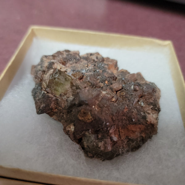 Golden Green Apatite in a Matrix of Iron Ore Specimen 6.15 oz