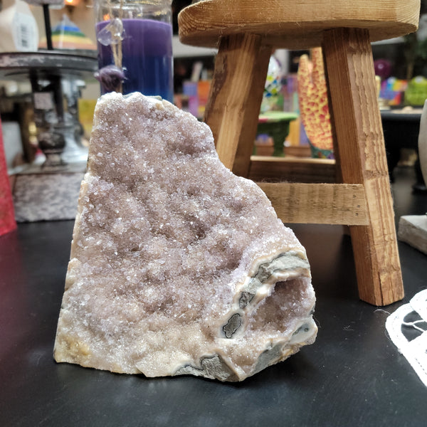 Raw Pink Amethyst with Natural Citrine Cluster - Specimen