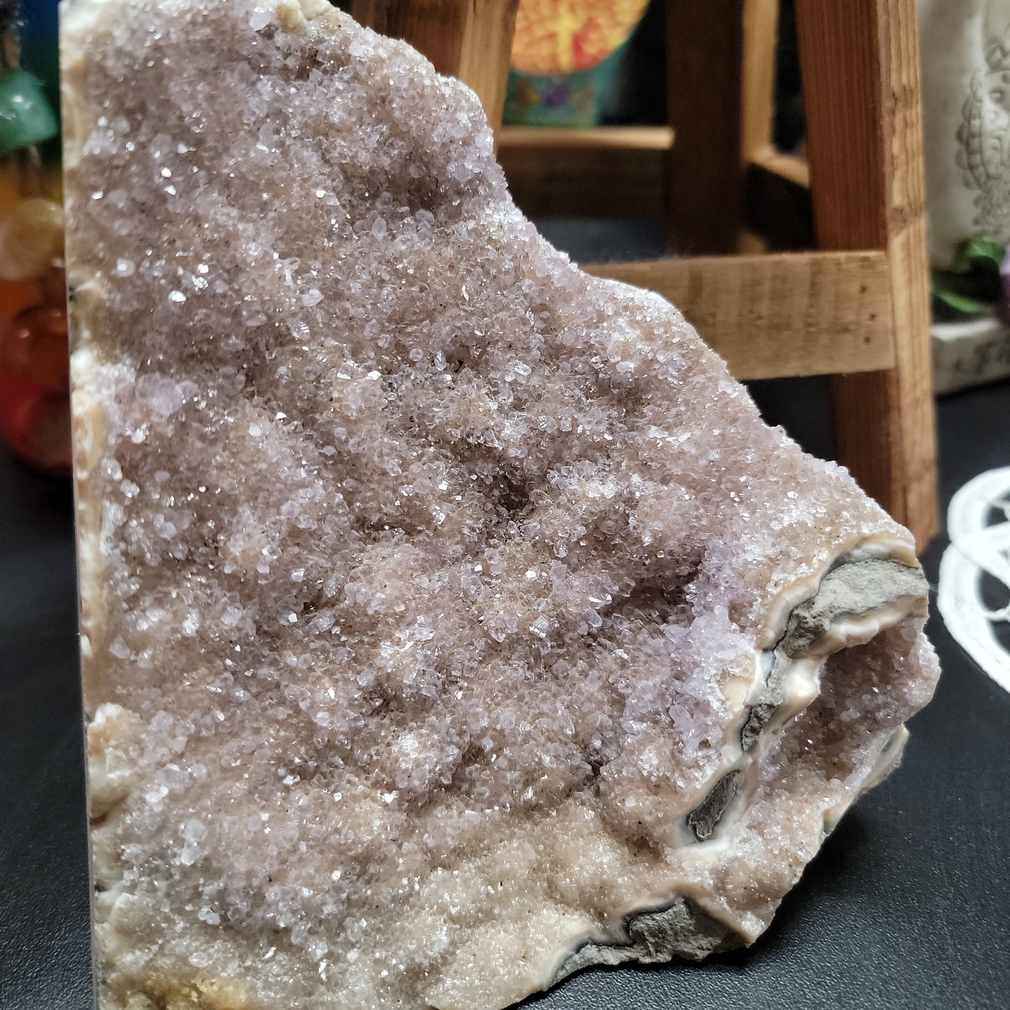 Raw Pink Amethyst with Natural Citrine Cluster - Specimen