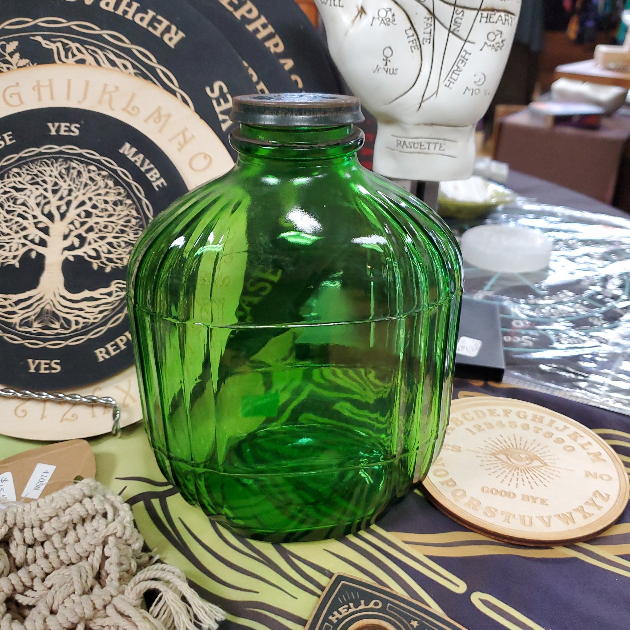 Witches Green Scalloped Bottle
