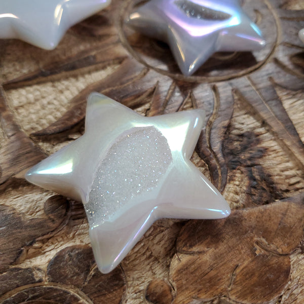 Angel Aura Druzy Agate Puffy Stars