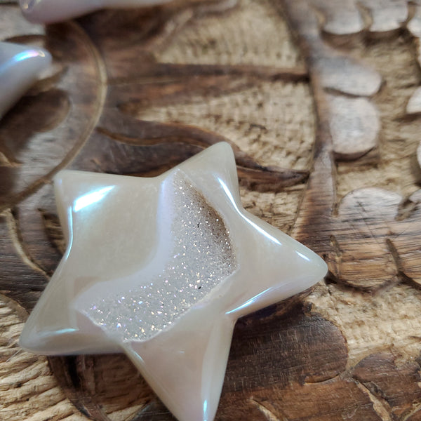 Angel Aura Druzy Agate Puffy Stars