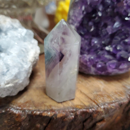 Smooth Silk Rainbow Fluorite - Tower