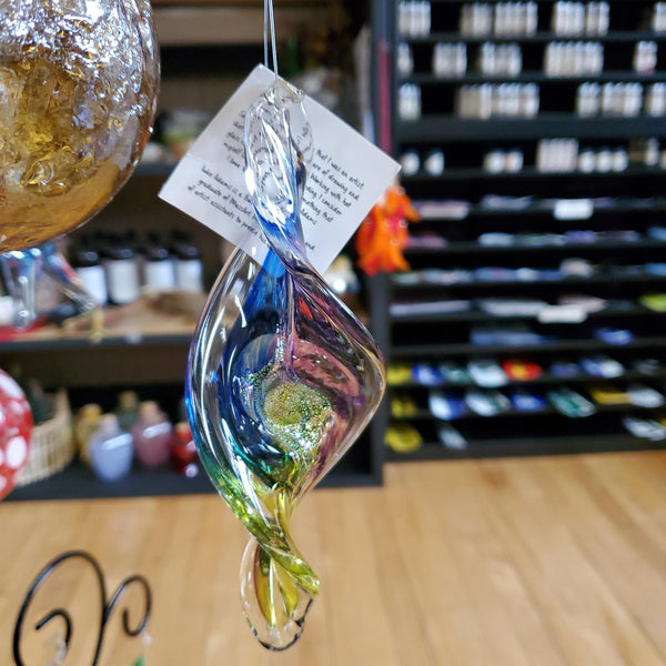 Blown Glass Small Spiral by Luke Adams 5" - Suncatcher