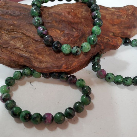 Ruby Zoisite - Bead Bracelet - 8mm