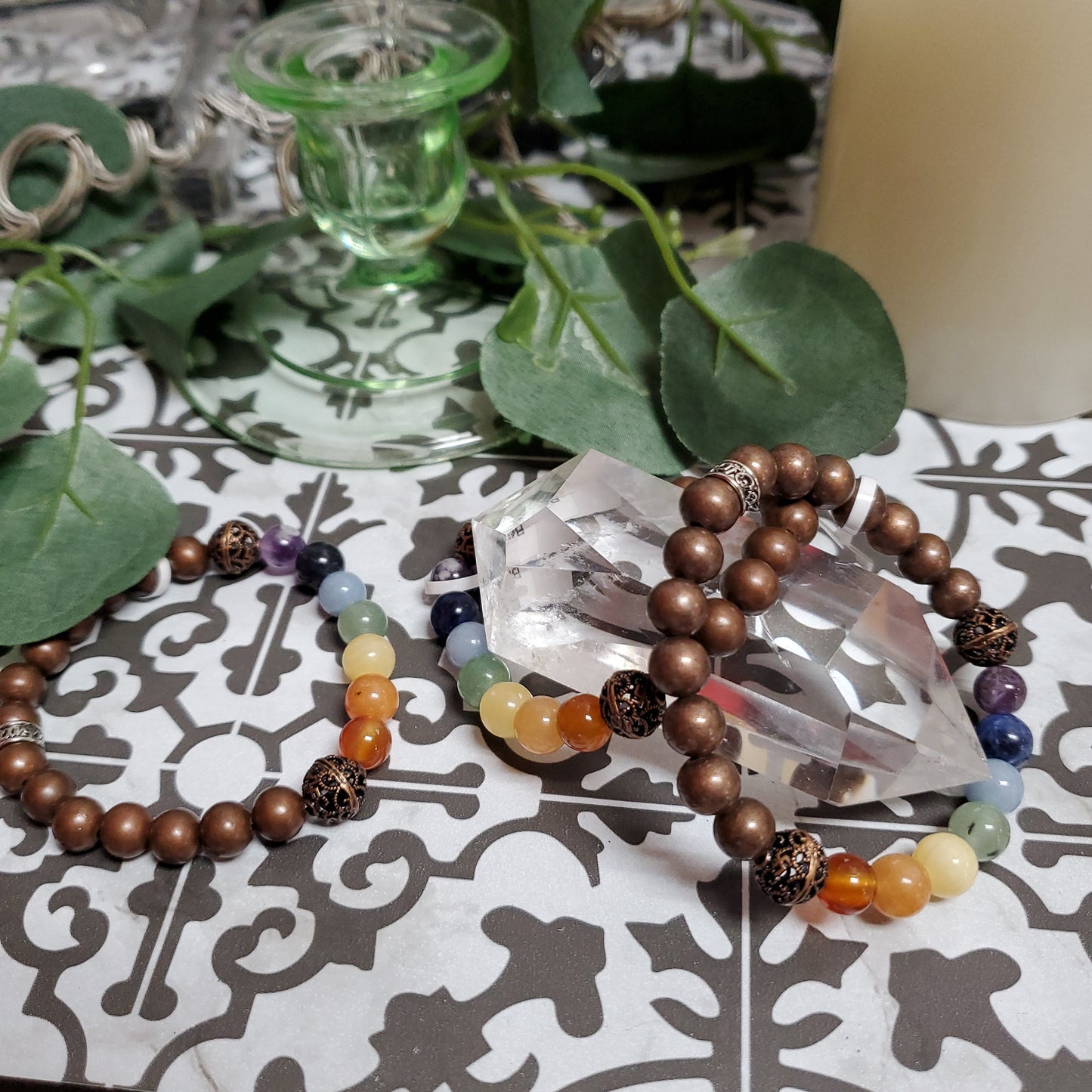 Copper Beads & Chakra Gemstone Bracelets