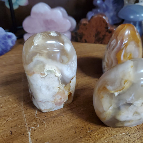 Beautiful Flower Agate Polished Free Forms
