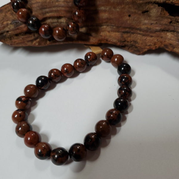 8mm Mahogany Obsidian - Bead Bracelet