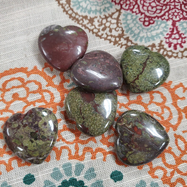 Gemstone Carved Hearts 25-30mm
