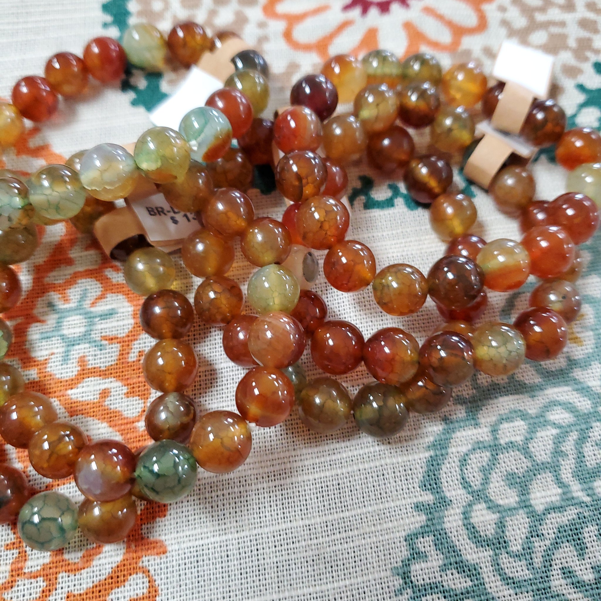 9mm Dragon Viens Agate - Bead Bracelet