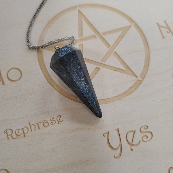 Six Sided Pendulum - Hematite